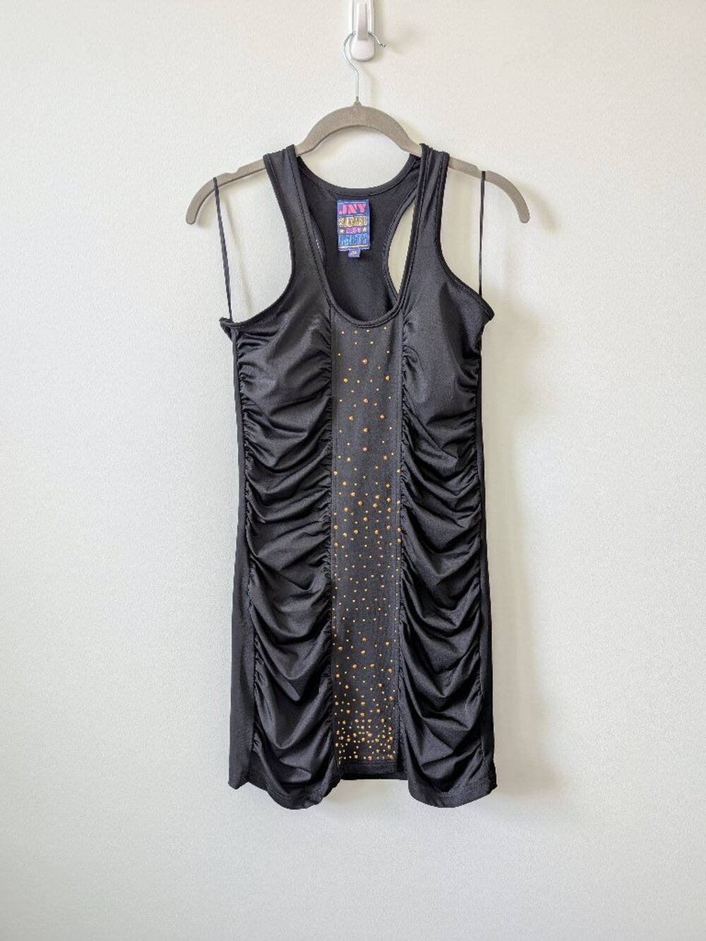JENNYFER Rhinestone Ruched Bodycon Mini Dress | Small